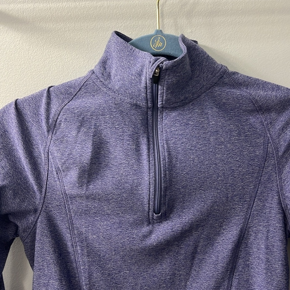 Champion Purple & Pink Semi Fitted Long Sleeve 1/4 Zip Athletic Top Small - Picture 4 of 6